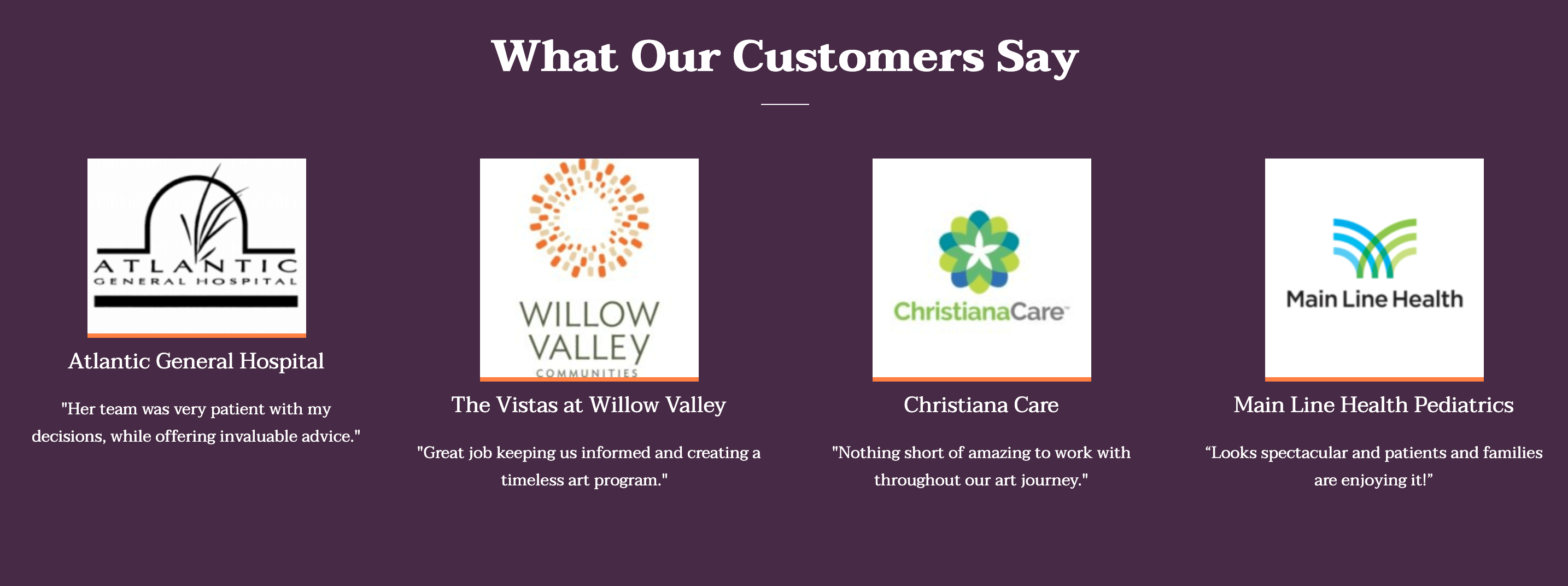 What Our Customers Say - Screenshot